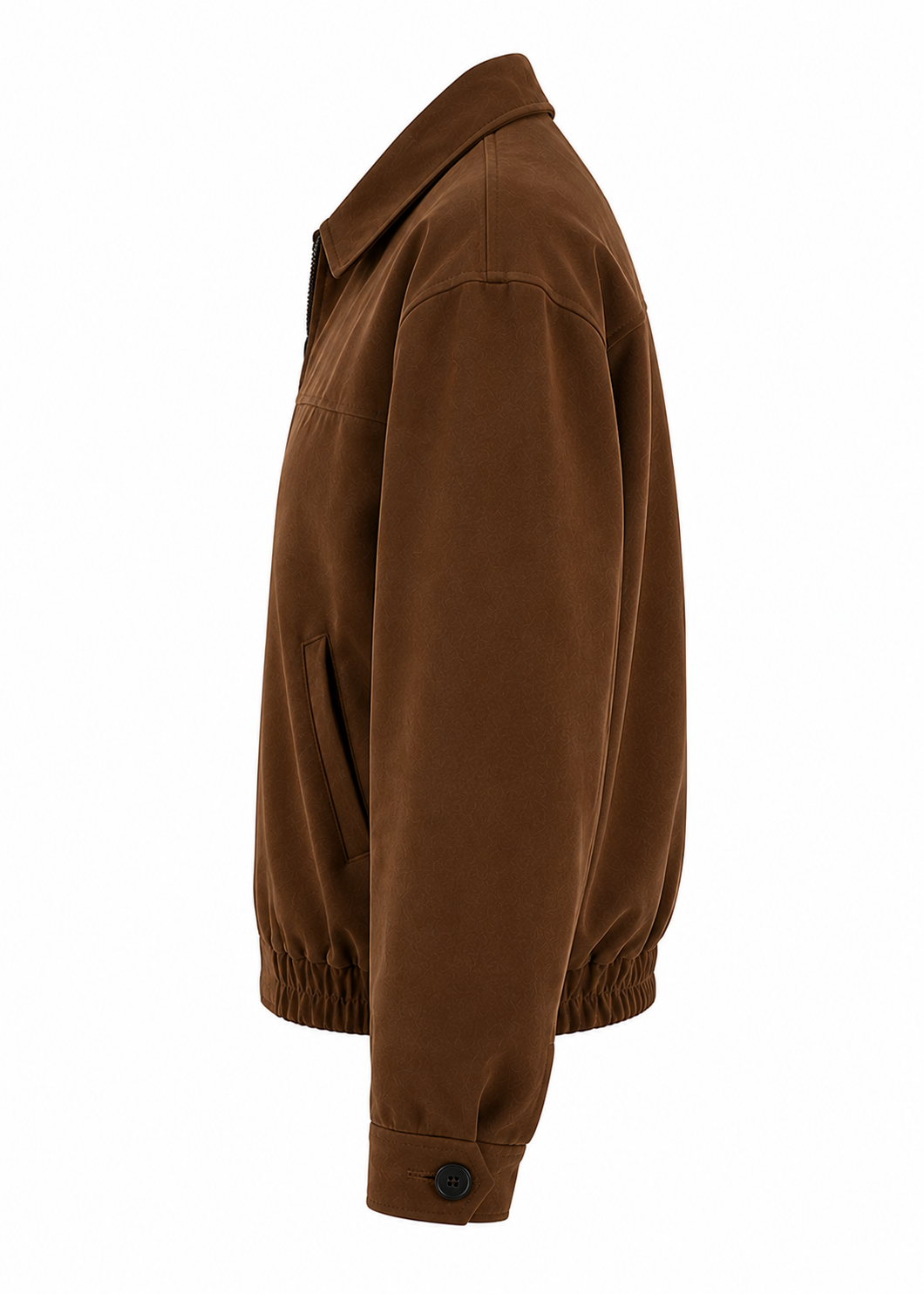 Oversized Suede Bomber Jacket – Women's Casual Zip-Up Jacket